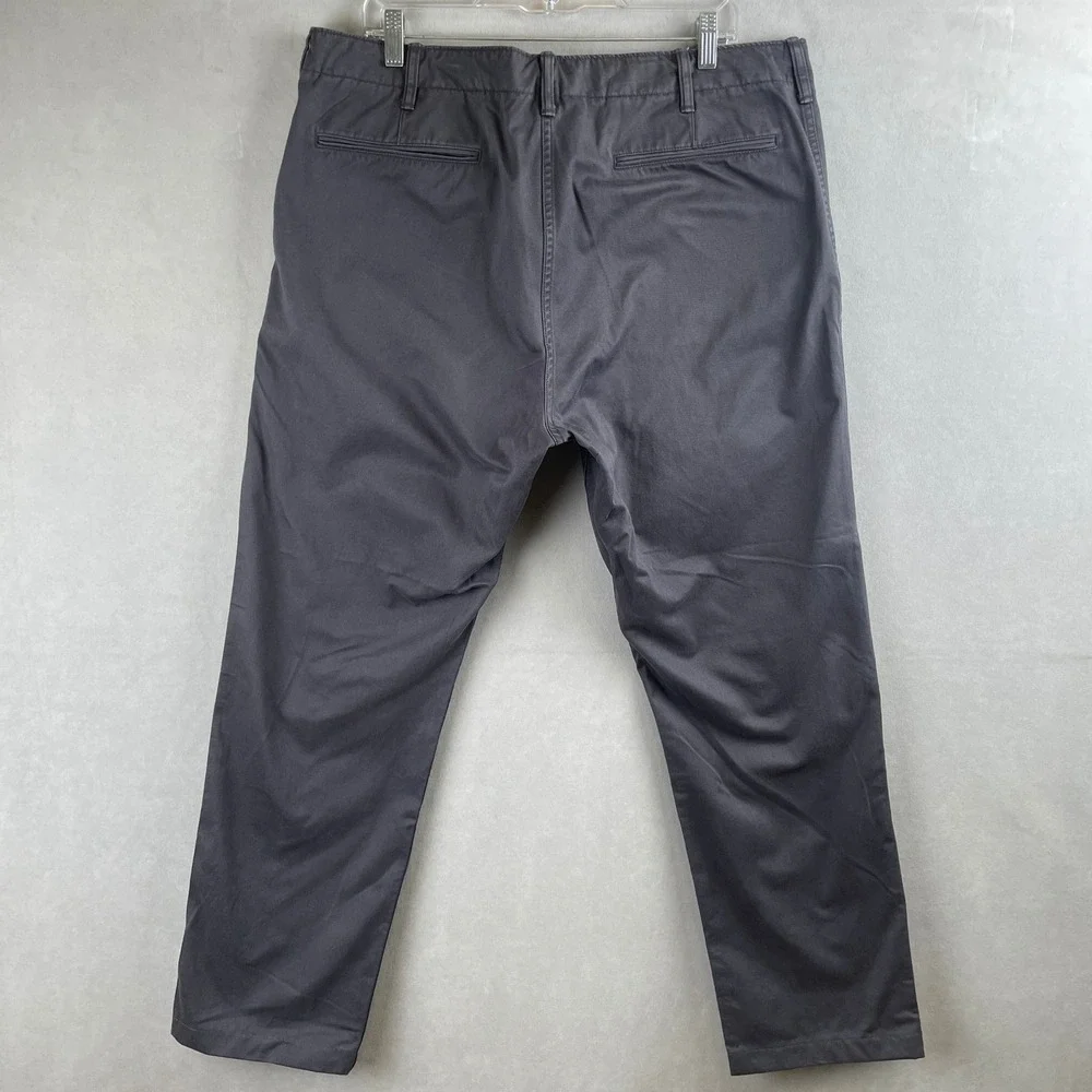 Uniqlo Slim Fit Chino Pants Mens 38x30 Dark Gray Cotton Twill Trousers Norm READ